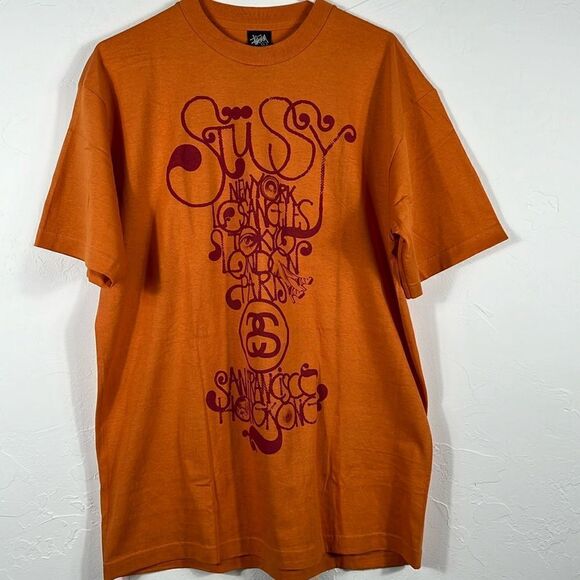 🔥🔥 STUSSY x Brent Rollins 2006 WORLD TOUR TEE Designer Streetwear Sz Lg - NEW - Picture 1 of 7